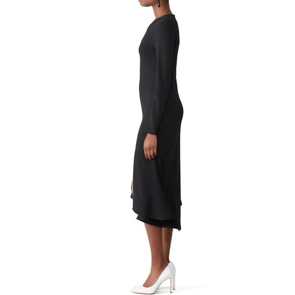 Rachel Roy‎ Collection Long Sleeve Midi Dress S Bonded Hem Black - Picture 3 of 14
